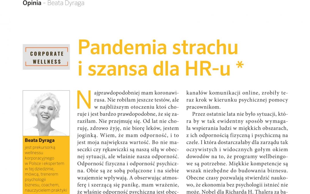 Pandemia strachu i szansa dla HR